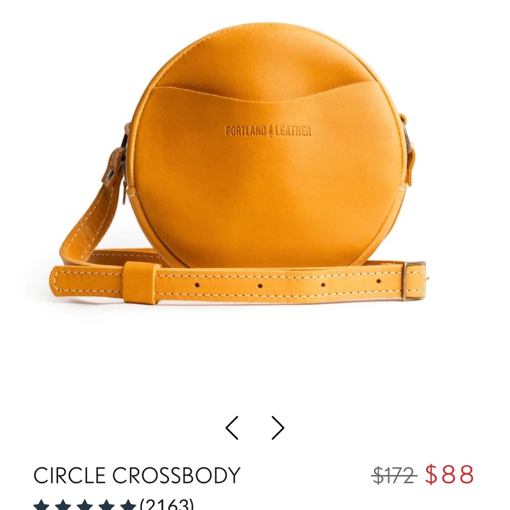 Portland leather 7 inch round leather crossbody purse